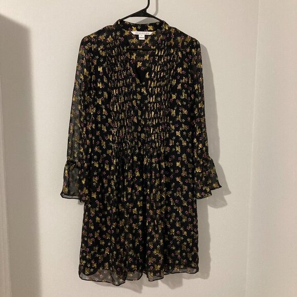 Diane von Furstenberg DVF Women’s Dress Size 2 Shift Black Mini Designer - Picture 1 of 13